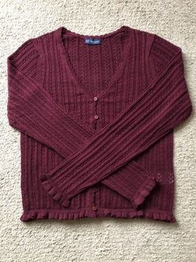 GAP Crocheted Cotton V- neck Cardigan Sweater. NWOT.